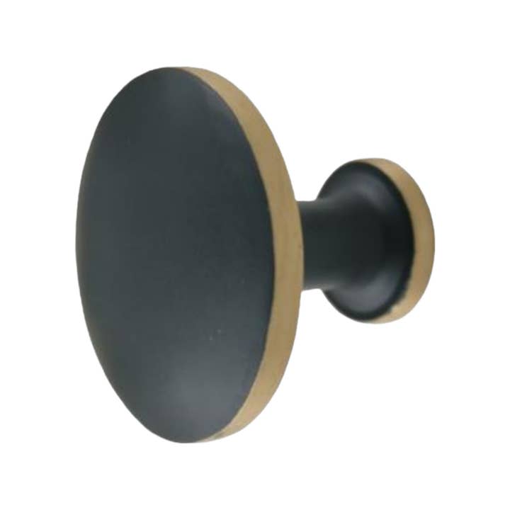 NACH - Wholesale Knob/Pull - Brass Knob, Matt Black, 1.2 in1