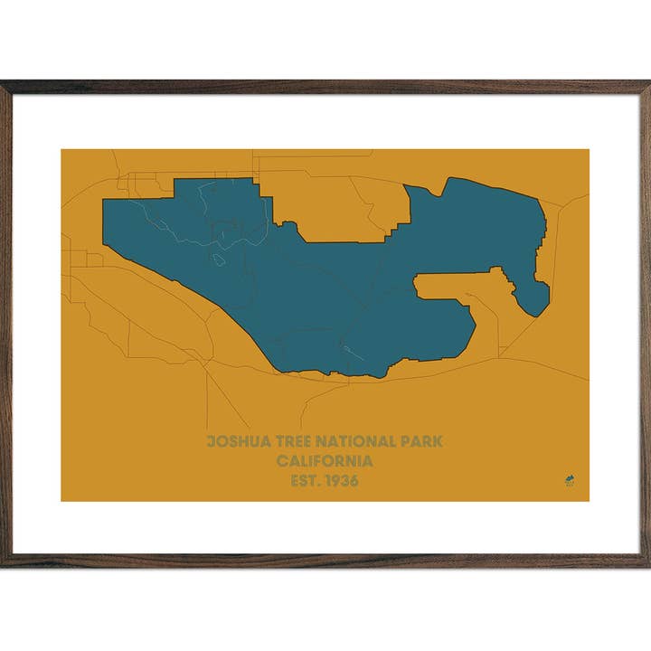 Carte du parc national Joshua Tree pour la vente par Muir Way