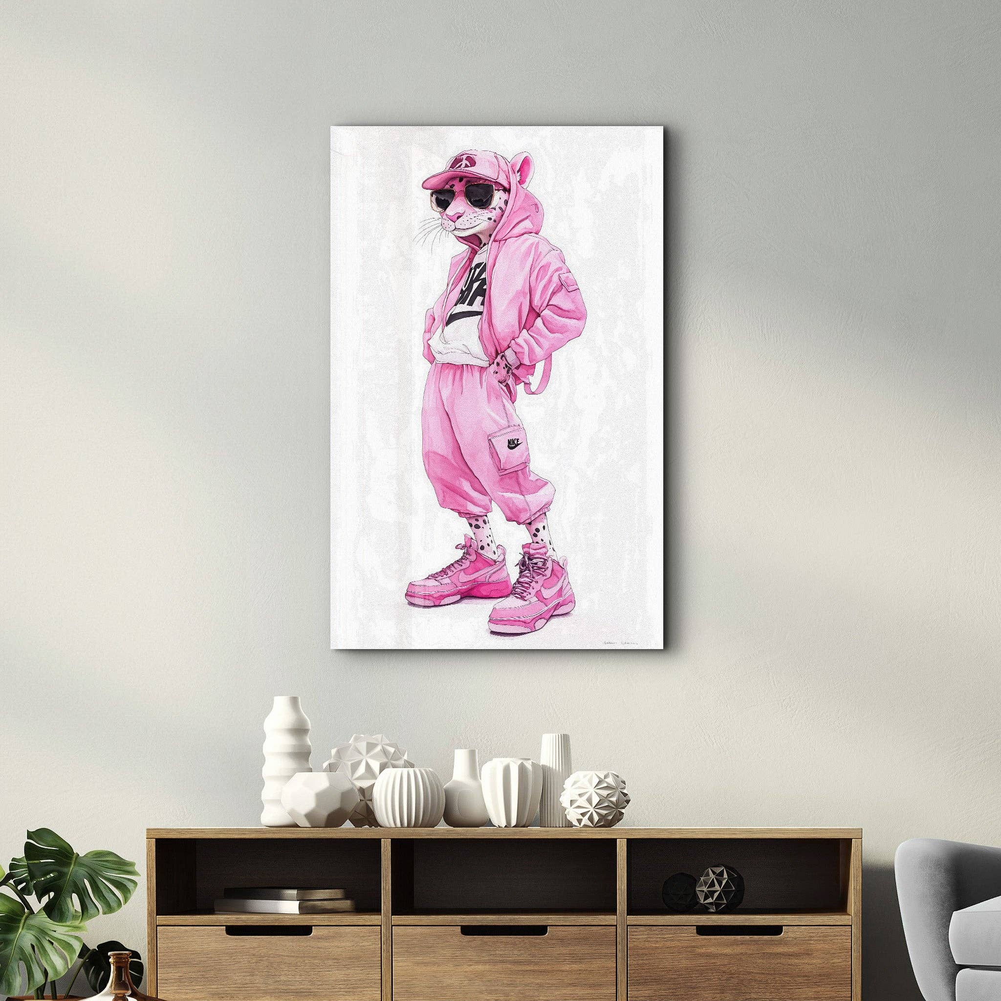 Artdesigna KG - Wholesale Art Print - Pink Power Panther - Glass Wall Art2