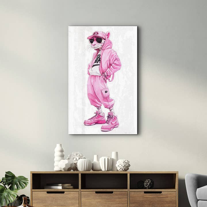 Artdesigna KG - Wholesale Art Print - Pink Power Panther - Glass Wall Art2