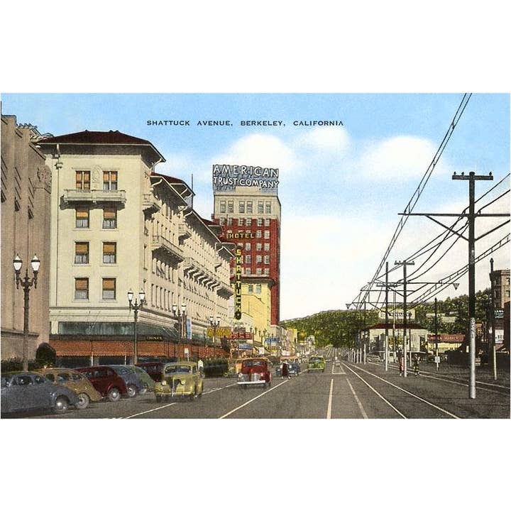 Postcard BA-179 Shattuck Avenue, Berkeley, California for wholesale by Found Image Press