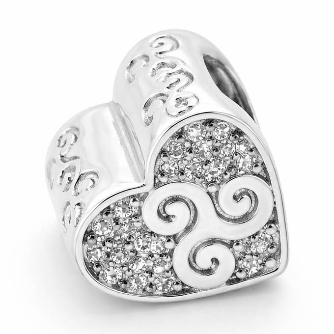 Charm/Breloque Triskèle Coeur Mam Argent Rhodié 925 et Oz pour la vente par TALISMAN JEWELLERY (D&Fidanverdi, S.L.)