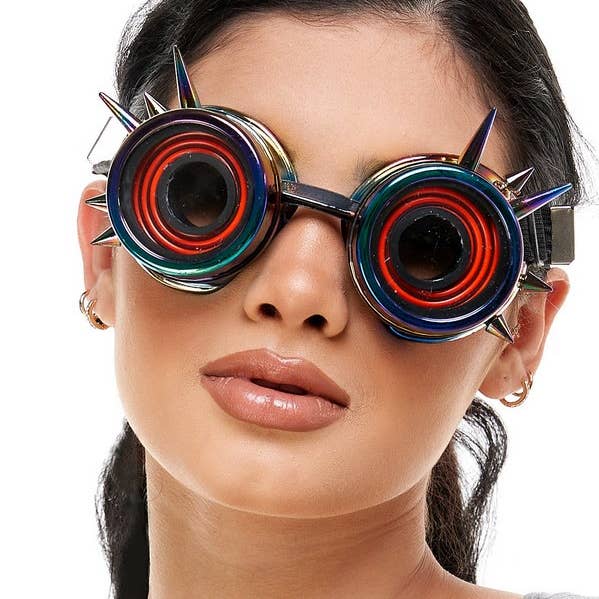 KBW Global Corp. - Wholesale Sunglasses/Glasses Strap - Unisex - Light-Up Rainbow Spike Goggles0