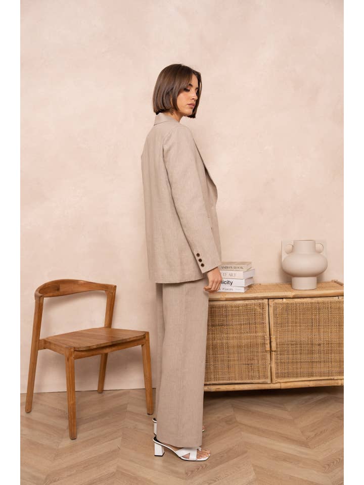 Attentif Paris - Vendita all'ingrosso Blazer - Donna - Giacca blazer in lino premium taglio dritto17