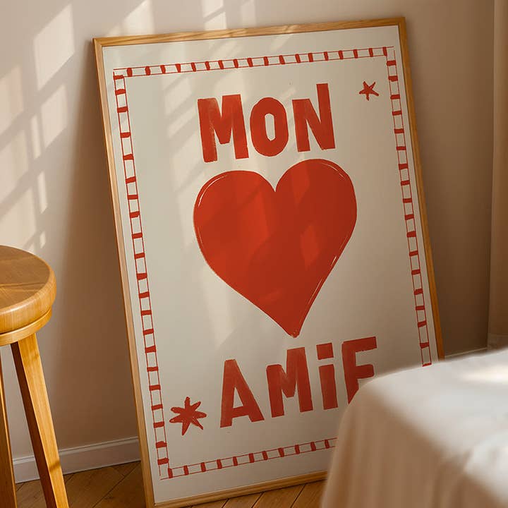 Mon Amie Colourful Art Print for wholesale by Booth and Bear