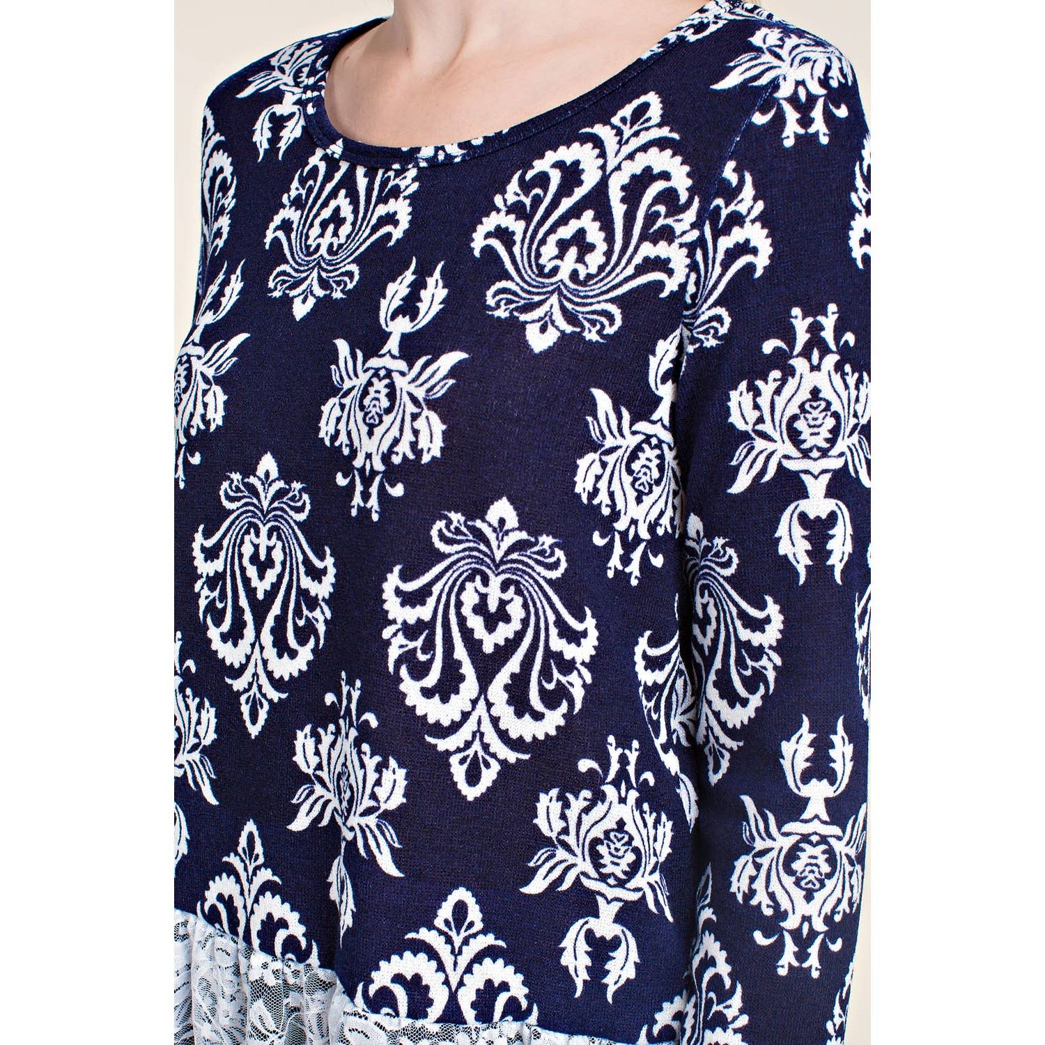 VOCAL - Wholesale Blouse - Dames - Klassieke gotische gesublimeerde print lange mouw top11