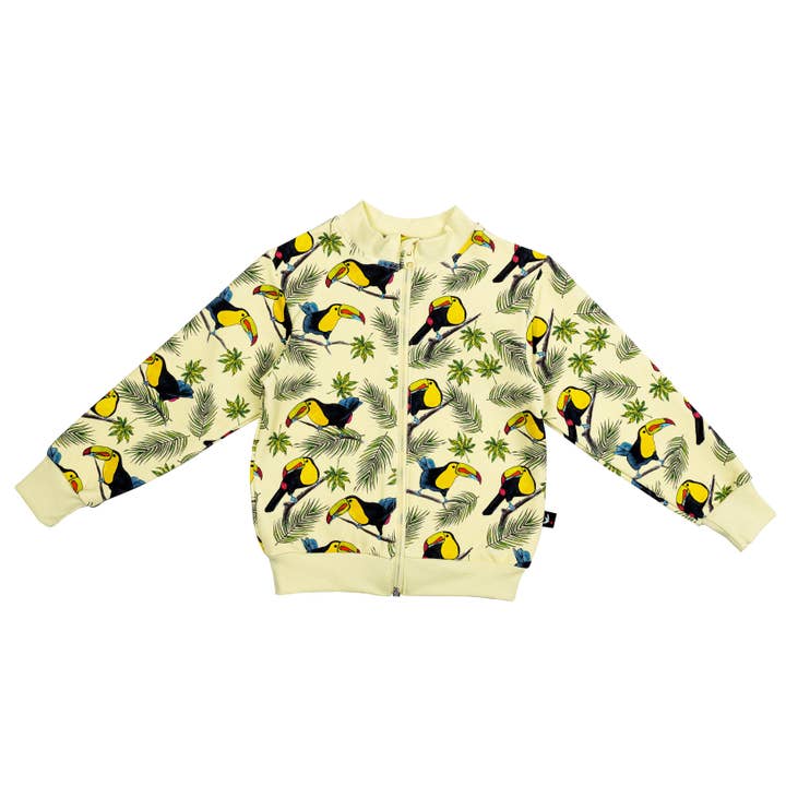 Warme jas met toucanprint, geel voor wholesale door Beek