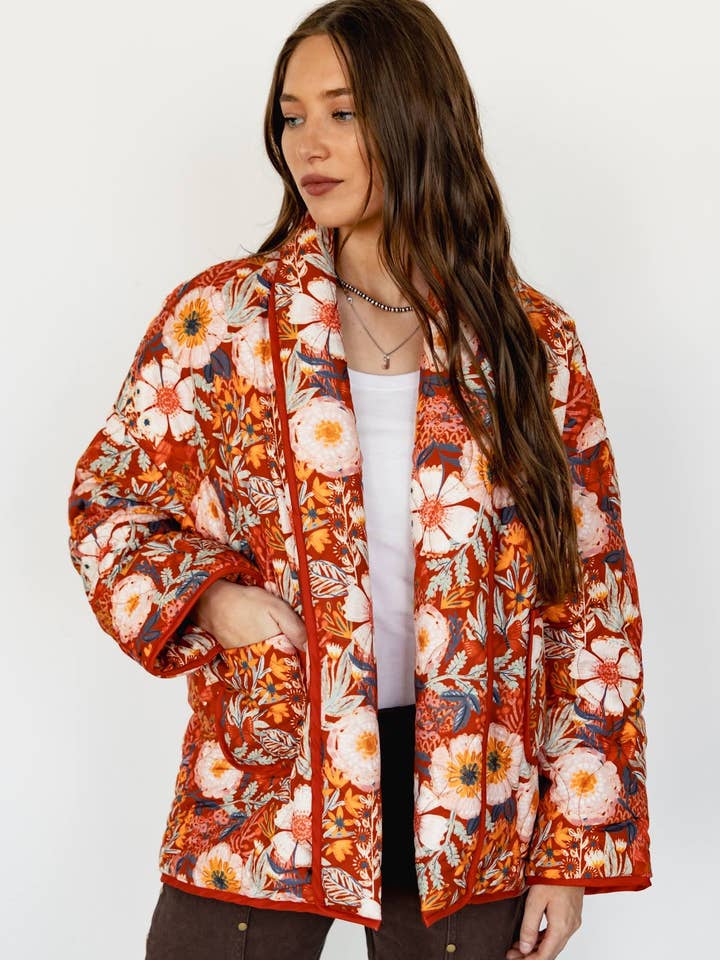 Veste matelassée vintage rouille Poppie TH1070 (7 pièces) pour la vente par Turquoise Haven