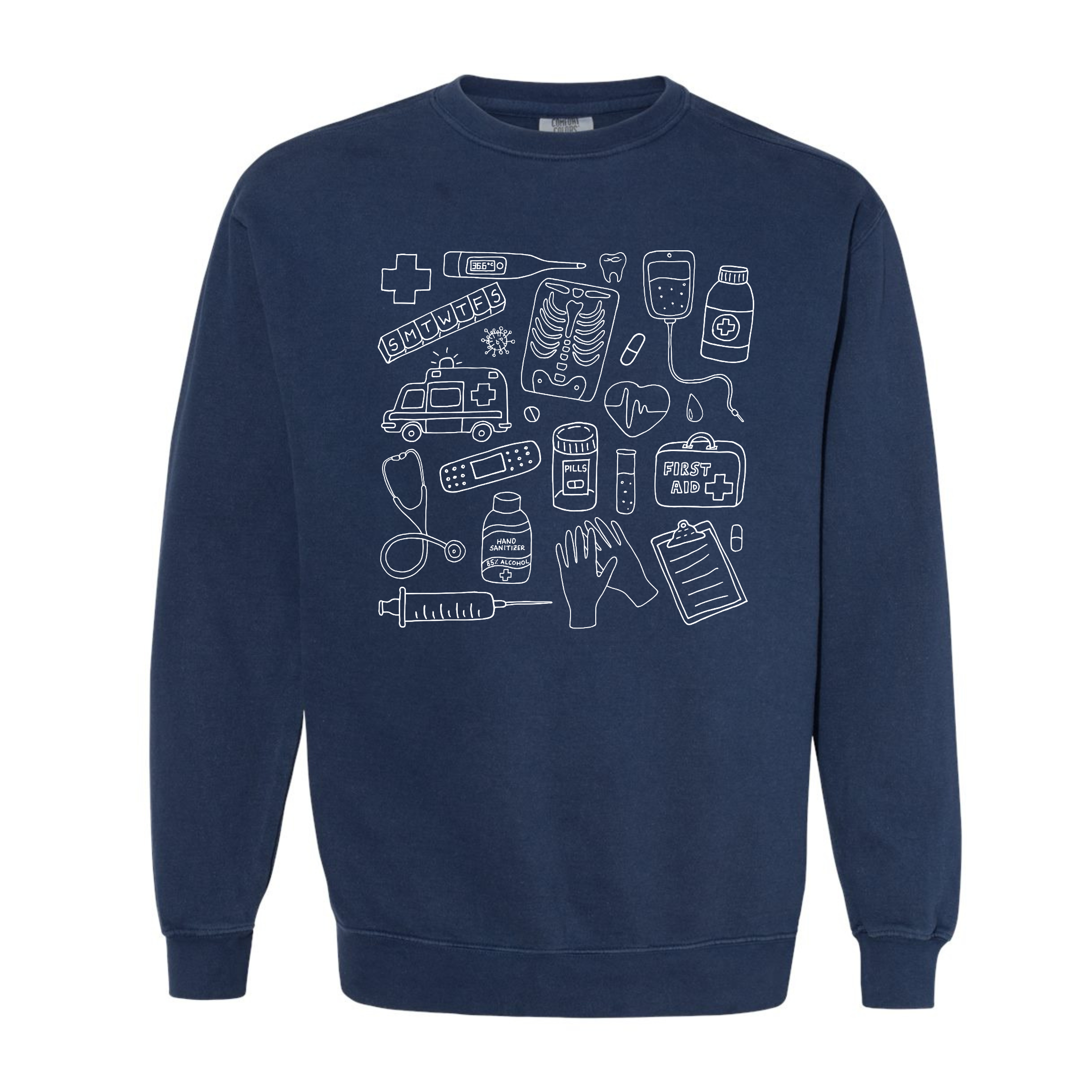 Meg Ann Co. - Wholesale Graphic Sweatshirt - Women's - Medical Doodles Crewneck2
