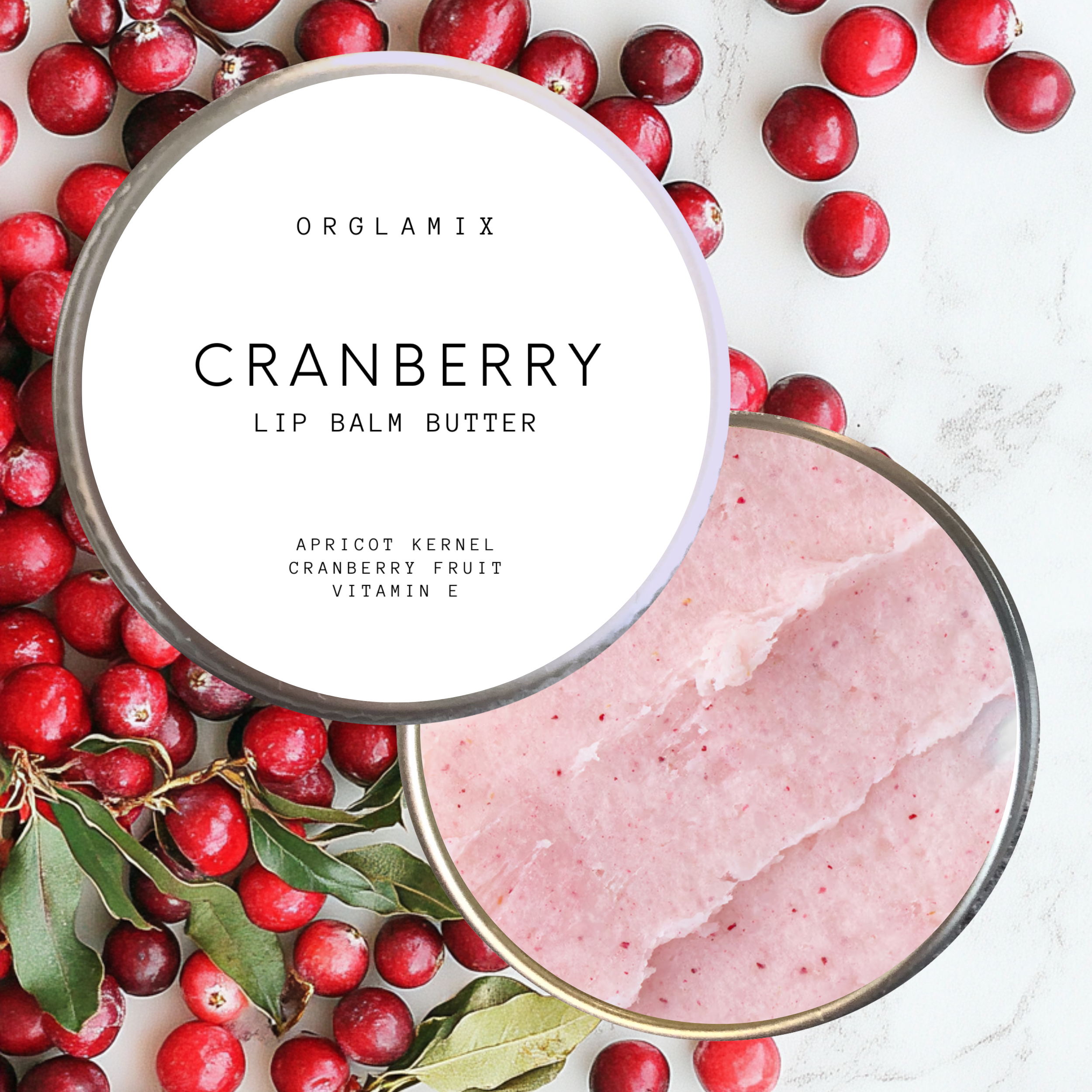 Orglamix - Wholesale Lip Balm - Cranberry Lip Butter Balm4