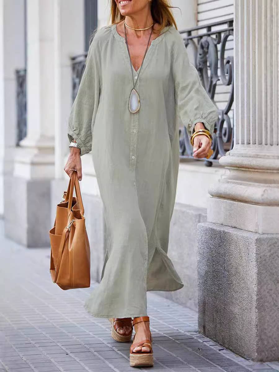 ElevateWell – Engroshandel Kjole - Dame – Afslappet langærmet cardigan kjole7