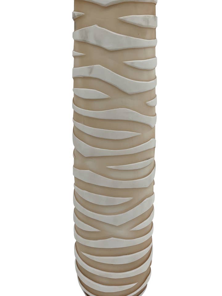 Peony Pink Vase - Cream and Pink Textured Ripple for wholesale by Elegance Beyond