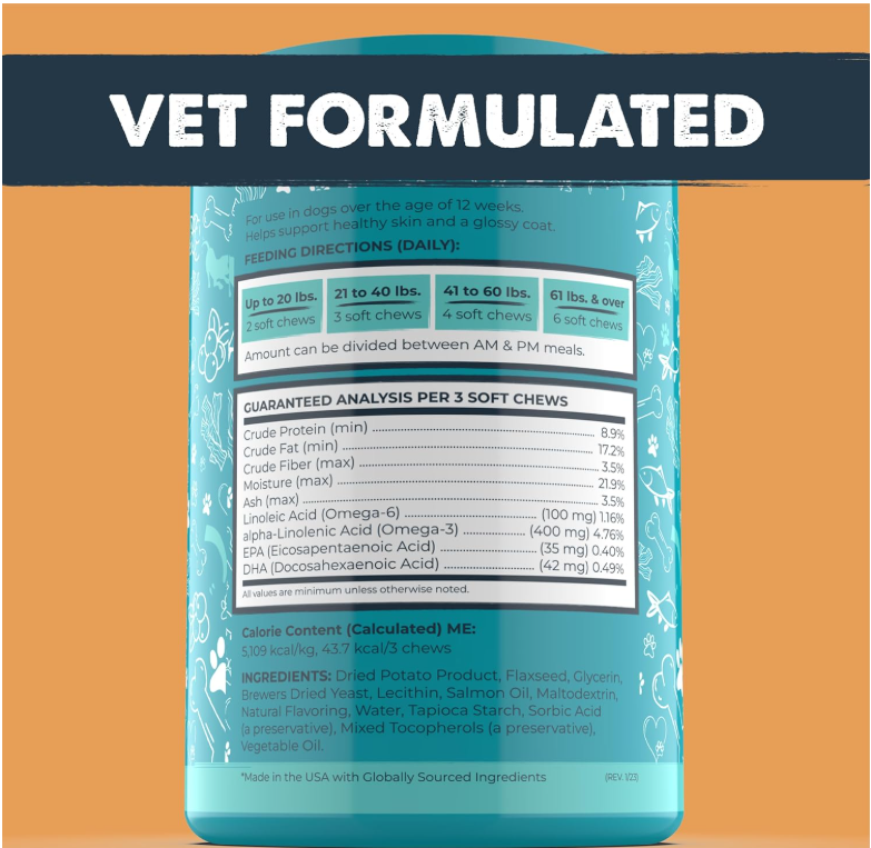 Mighty Paw – Großhandel Nahrungsergänzungsmittel für Haustiere – Hund – Omega-3 Lachsöl-Kaustreifen für Hunde6