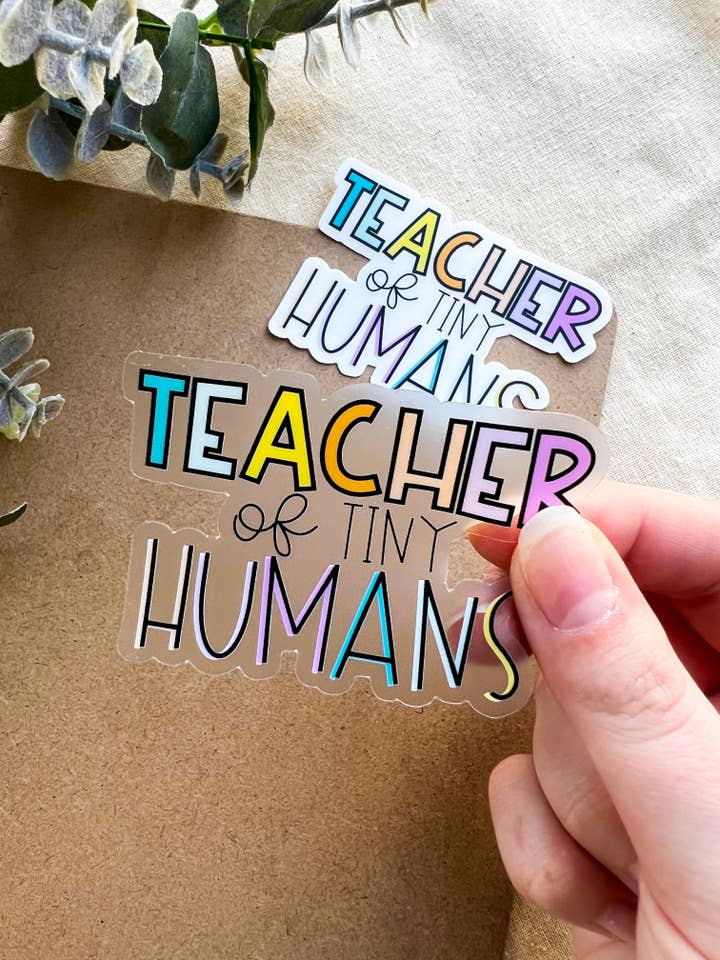 Pegatina Transparente Profesor de Humanos Pequeños para venta al por mayor de Bizzy Bee Decals