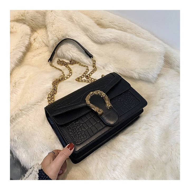 NEGRO Bolso de hombro de cadena clásico de una sola correa a la moda de venta al por mayor en Faire