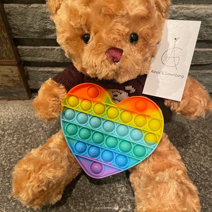 AlexisandGreenberg - Wholesale Fidget toy – Kids - Fidget Plush Sensory Bear Fidget heart Toy or gift 14 inches2