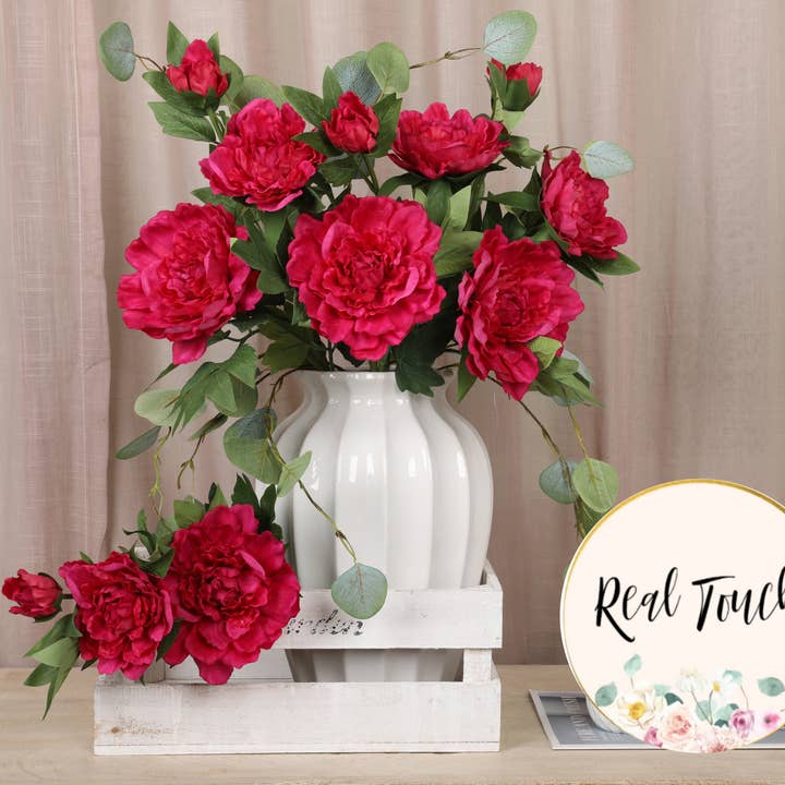 Angel Isabella - Vente Fleurs artificielles - Tige de pivoine hydratée au toucher réaliste de 26"-Collection Premium3