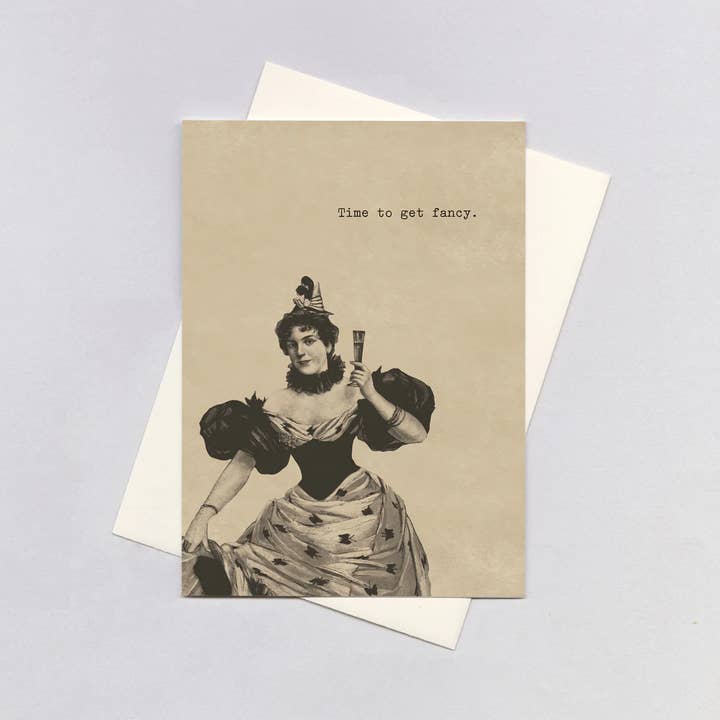 Fancy-Dress Lady - Biglietto di auguri per la vendita all'ingrosso da parte di Laughing Elephant