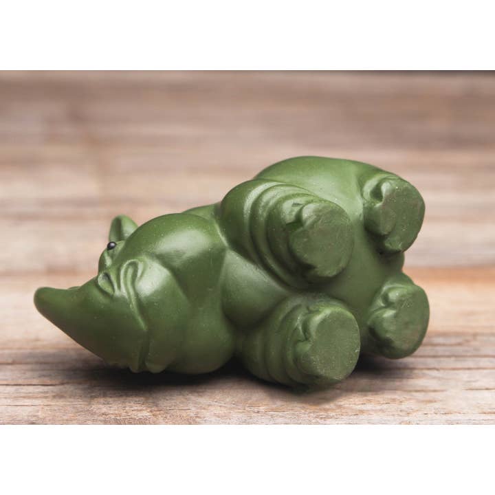 Gohobi (We cover U.S. import duties) - Venta al por mayor Figura decorativa - Adornos Gohobi hechos a mano con forma de rinoceronte verde para té y mascotas de cerámica YiXin7