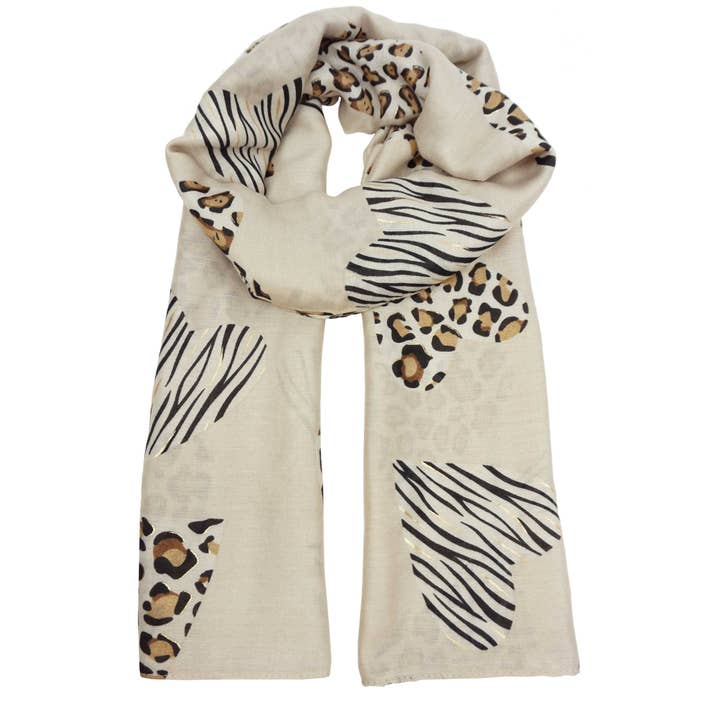 Anais - Wholesale Scarf - Women's - Leopard heart print scarf YF66192