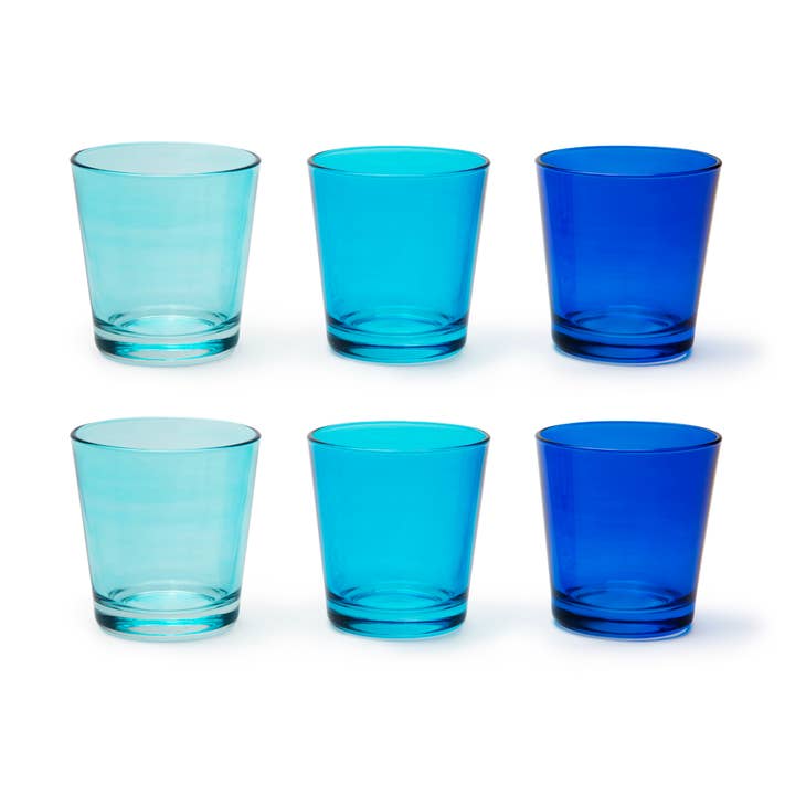 6 Portofino Mix Blue Glasses for wholesale on Faire