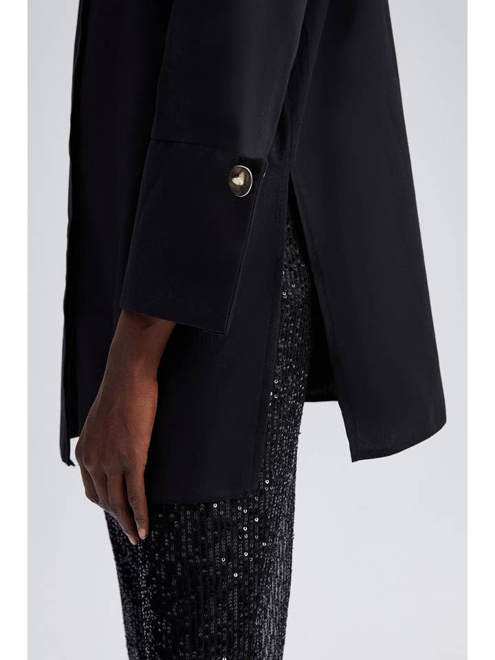 Siyah POPLIN SHIRT WITH WIDE CUFF for wholesale on Faire7