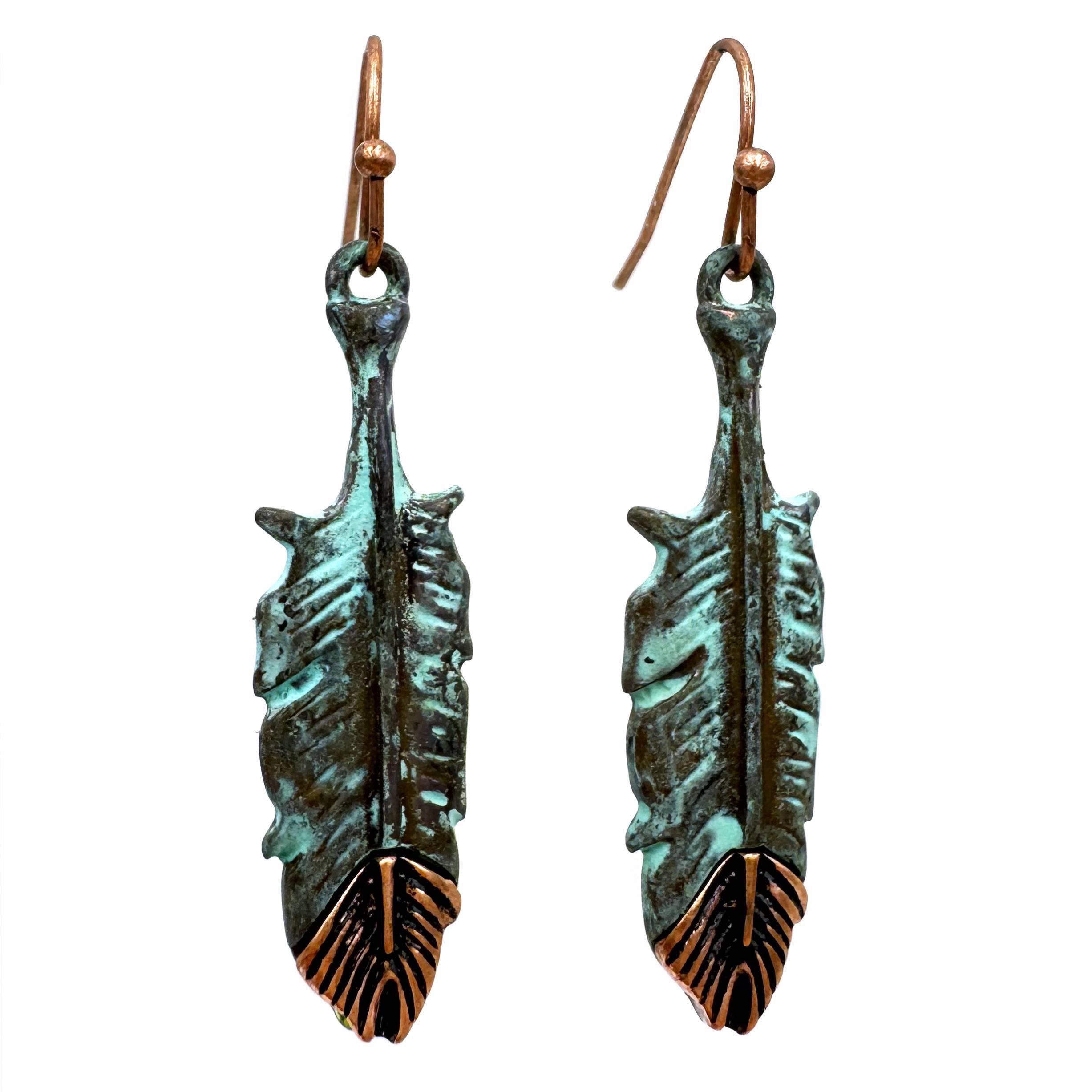 Lunar Deer - Wholesale Hangende/ronde oorbellen - Western Native American Feather Hook Dangle oorbellen1