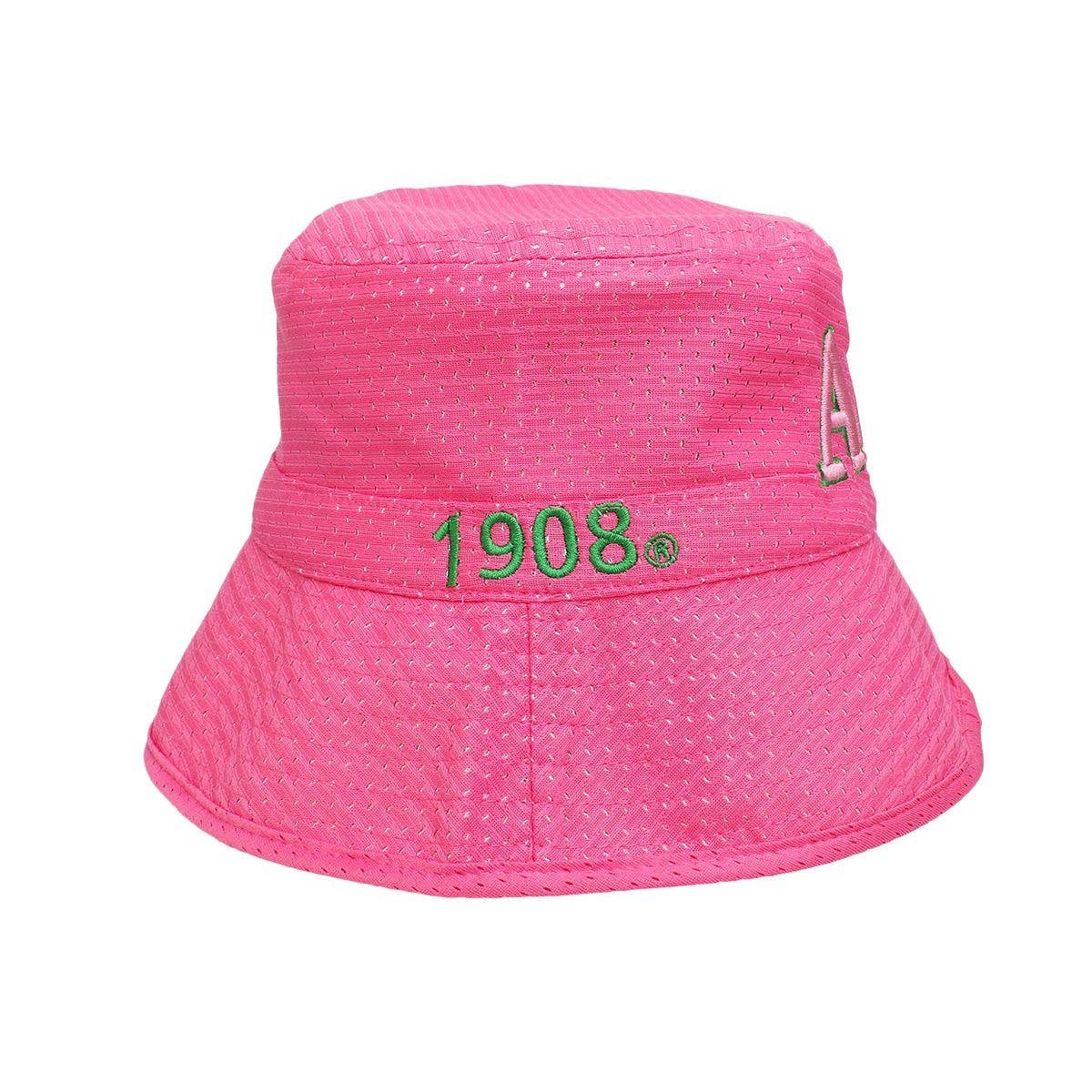 AKA Sorority Pink Mesh Embroidered Bucket Hat for wholesale on Faire3