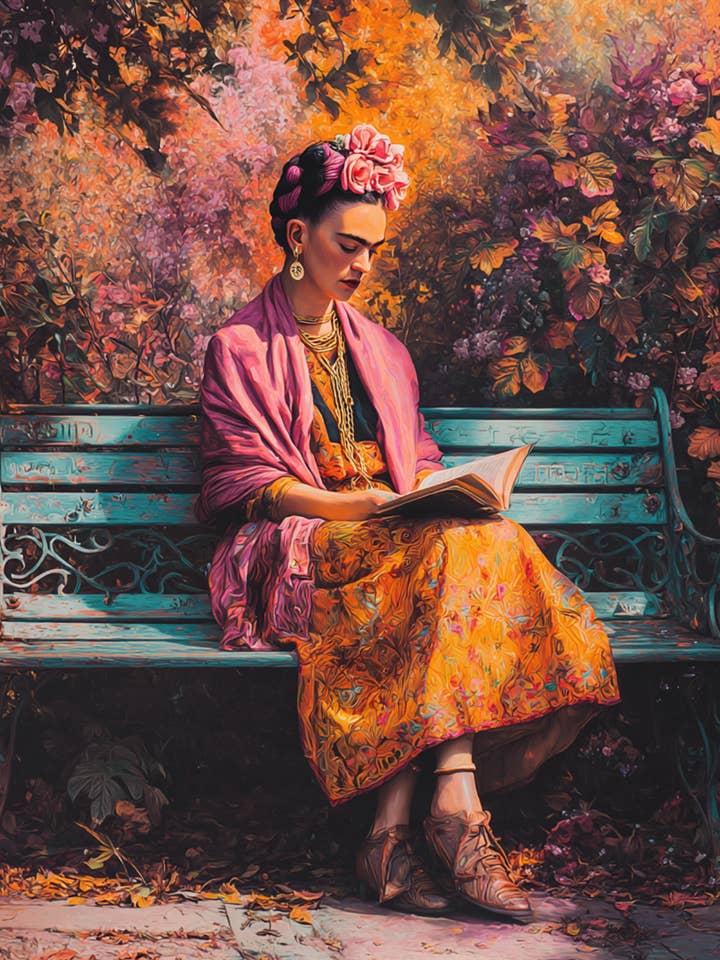 Frida Kahlo: Quiet Reading | Card Fripperies for wholesale by Fripperies