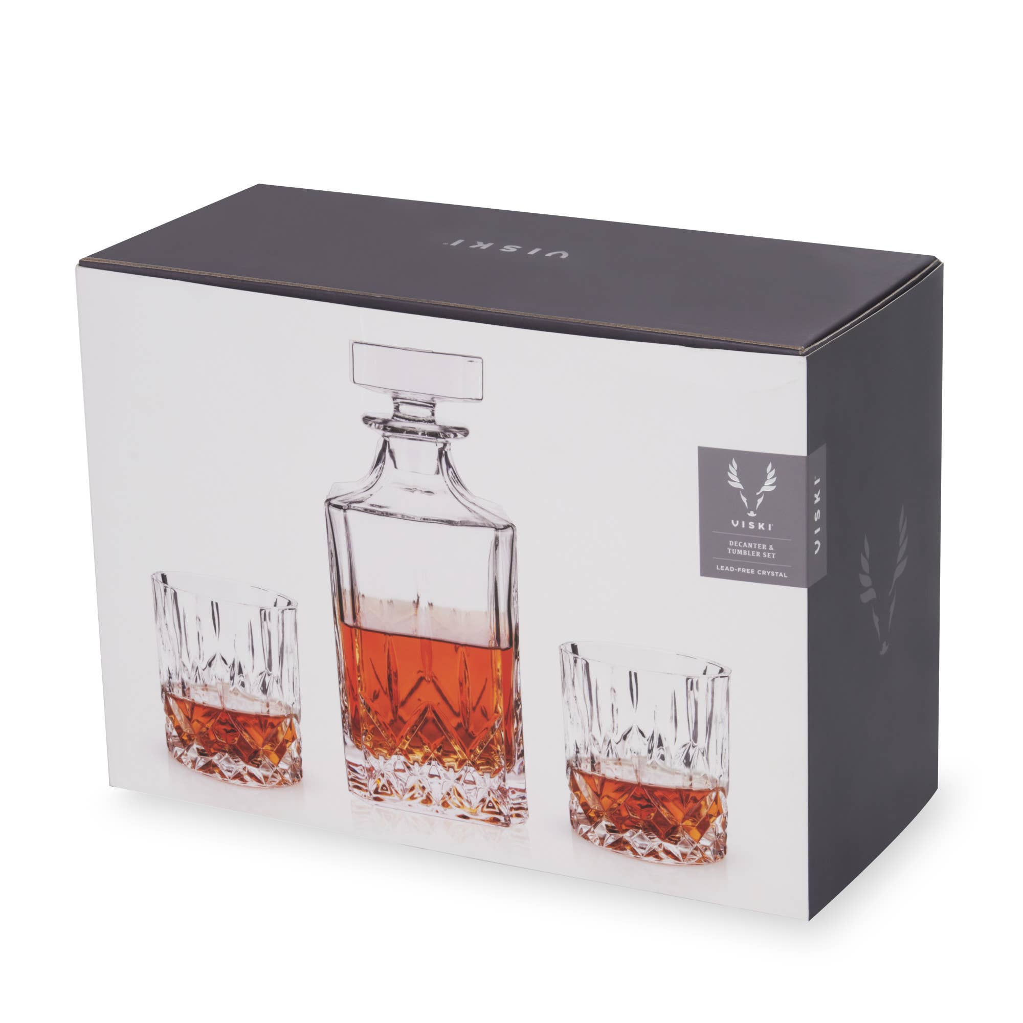 Viski - Wholesale Decanter - Admiral™ Crystal Whiskey Decanter and Tumblers Set of 31