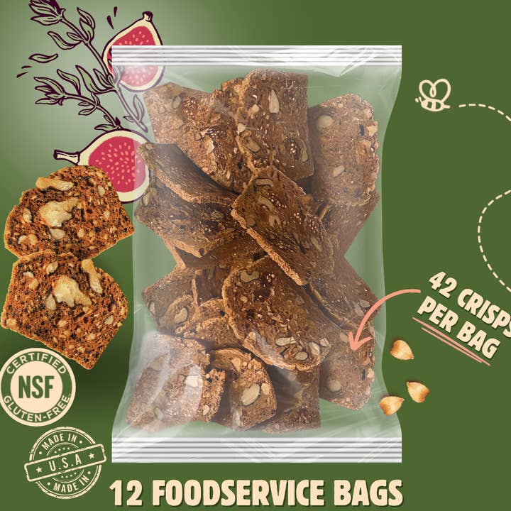 Foodservice Savory Fig & Thyme Crisps | Crackers | Artisanal for wholesale by Better with Buckwheat | Maine Crisps