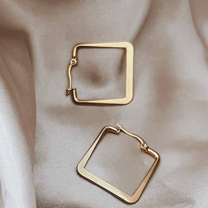 BELJOY - Wholesale Hoop Earrings - Eudora Square Hoop Earrings3