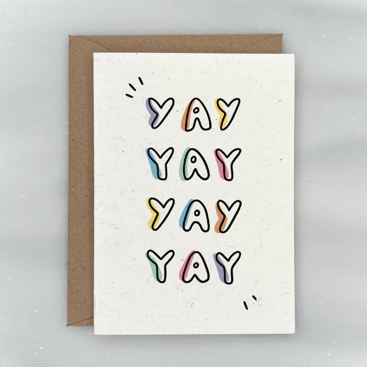 Colorful Yay - Celebration Gift Enclosure Card for wholesale by Lemon Doodle