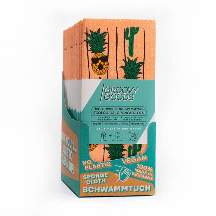 Ecologisch sponsdoek, ananasontwerp voor wholesale door Groovy Goods