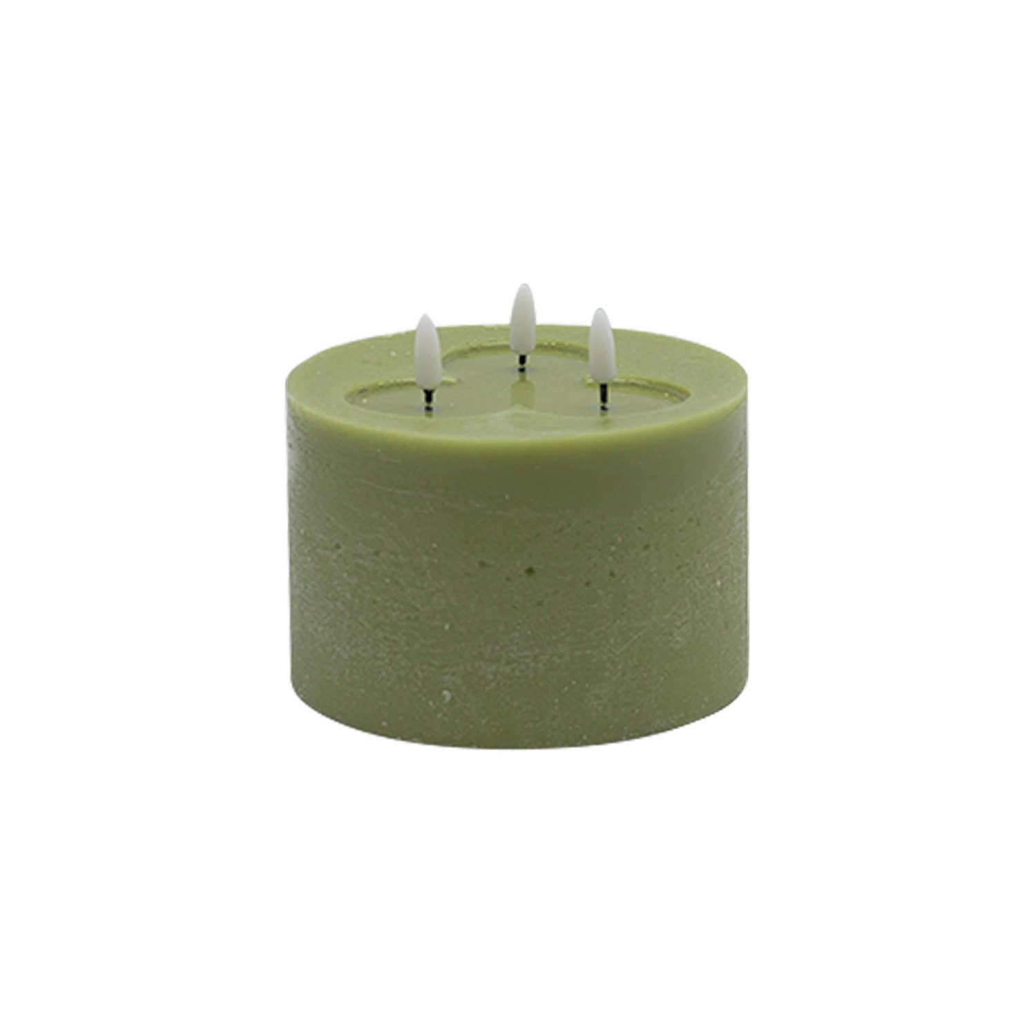 3 wick Small Green Flameless Candle for wholesale on Faire3