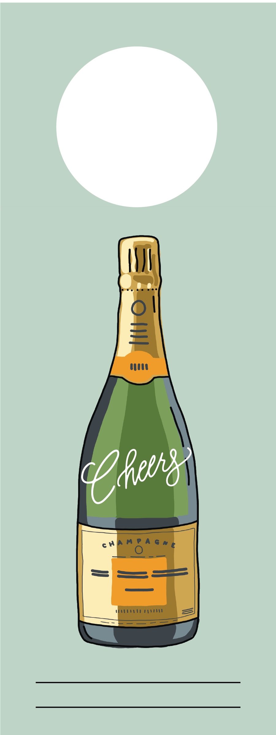 Birdie Mae Designs - Vente Étiquette cadeau - Étiquette cadeau Champagne Cheers pour col de bouteille | Ensemble de 3 avec ruban3