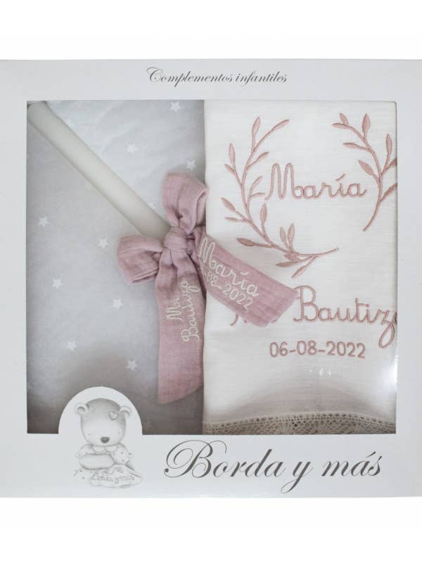 Sæt med personliggjort sejlsæt og tørklæde til dåb - Bambula for engroshandel hos Borda y Más Complementos Infantiles, S.L.