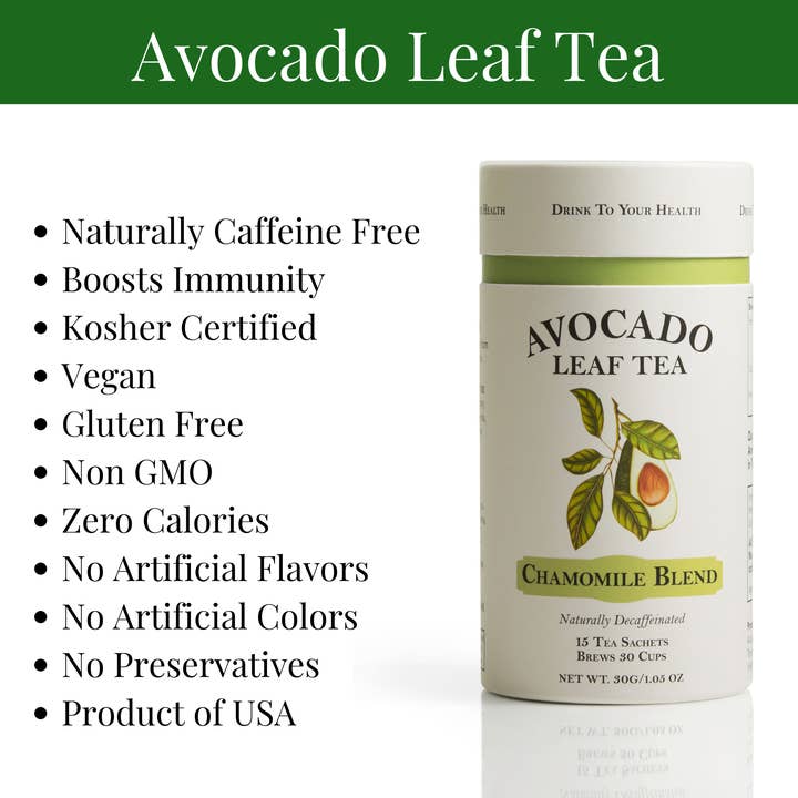 Avocado Tea Co. - Wholesale Health/Detox Tea - Avocado Leaf Chamomile Blend - Case of 6 Canisters2