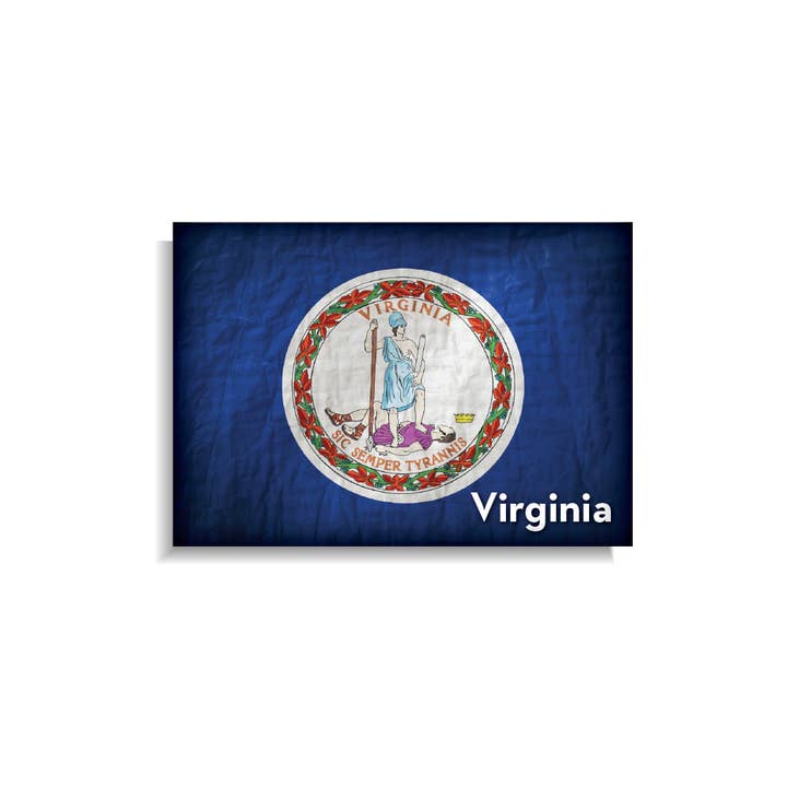 Aimant : drapeau de l'État américain en état de Virginie pour la vente par BetterMagnets.com by Design Studio 88 Inc