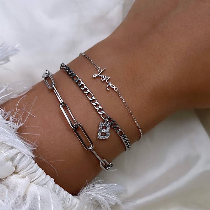 Schmuckgroßhandel - Wholesale Link & Chain Bracelet - Paperclip Bracelet | 18K Gold Plated1