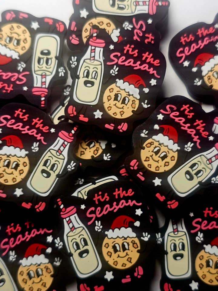1 pc - Tis The Season Focal Bead - Cookies & Milk - Christmas for wholesale by MadiLind's Crafting Corner, LLC