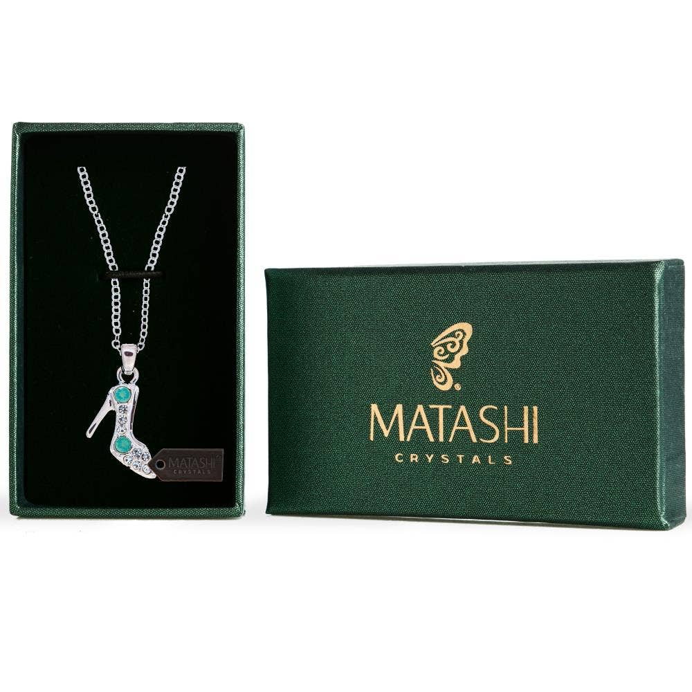 Matashi - Wholesale Pendant/Charm Necklace - Women's Rhodium Plated Necklace with Stiletto Shoe Design1