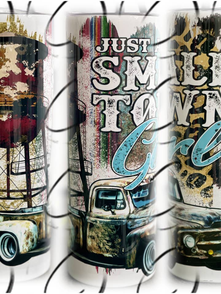 Small Town Girl Water Tower 20oz Skinny Tumbler for wholesale by CMD Wholesale