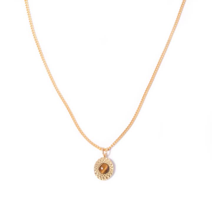 Tiger's Eye Vintage Starburst Charm Necklace for wholesale by Michelle Starbuck Designs