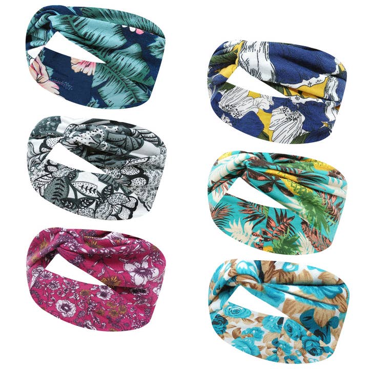 Wrapables.com - Wholesale Fashion Headband - Women's - Wrapables Boho Vintage Floral Elastic Headbands for Sports