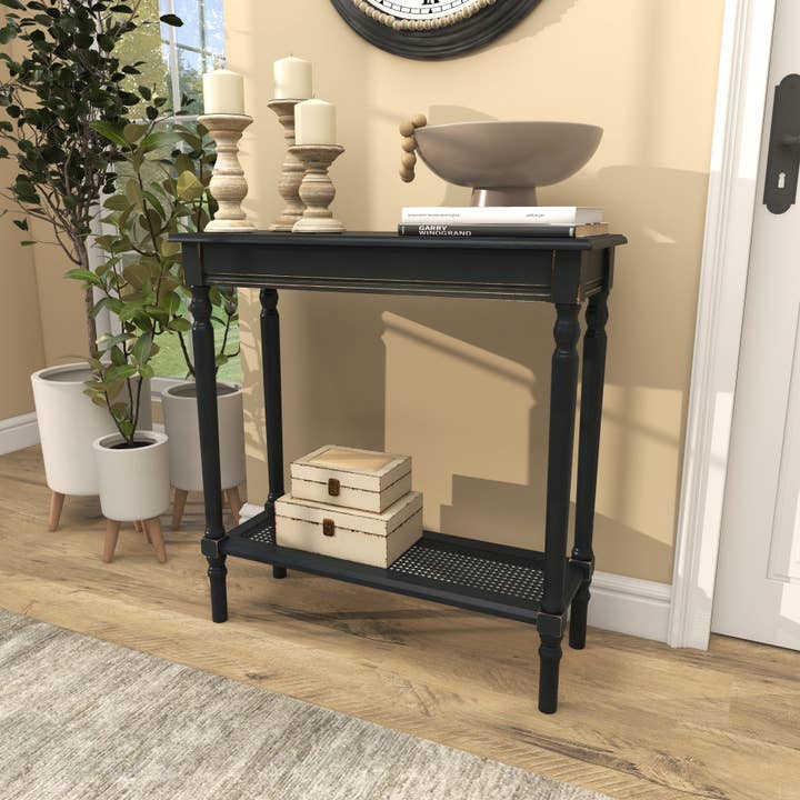 Deco Marché - Wholesale Console Table - Traditional Black Wooden Console Table10