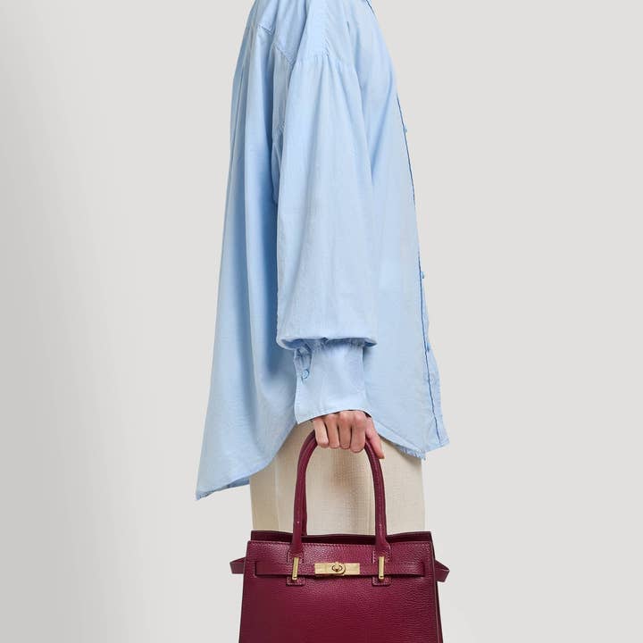 Prestige Milano - Wholesale Tote Bag - Women's - Borsa Grace in pelle Togo bordeaux6