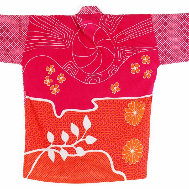 Les Belles Vagabondes - Wholesale Kimono - Dames - Natsunohi Fuchsia oranje kimono