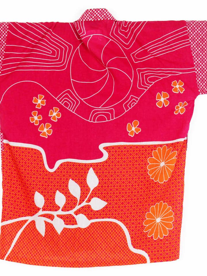 Natsunohi Kimono in Fuchsia-Orange für den Großhandel von Les Belles Vagabondes