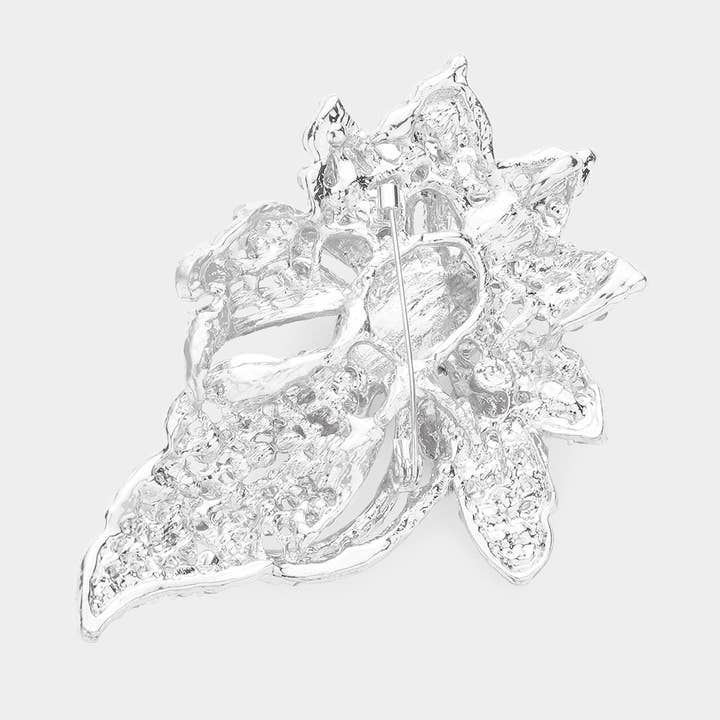 Sensibling Corp. - Wholesale Brooch - Floral Crystal Pave Bouquet Brooch / Pendant